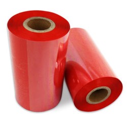 Цветной риббон красный 30x300 WAX  25 мм диаметр втулки (1) / намотка OUT