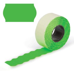 Этикет-лента PRIX 26x16 mm, зелёная, волнистый край